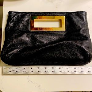 Michael Kors black leather clutch